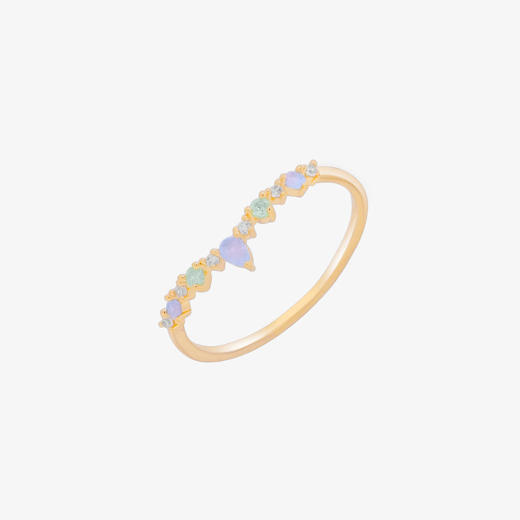 V-Curve Gemstone Ring