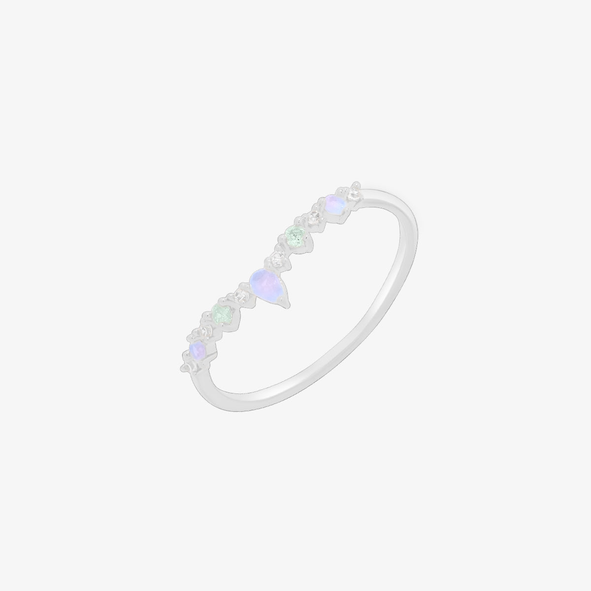 V-Curve Gemstone Ring